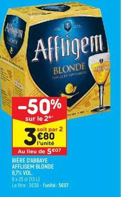 bière d'abbaye affligem blodne 6,7% vol