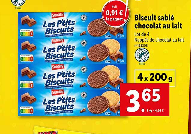 Biscuit Sablé Chocolat Au Lait Sondey