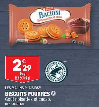 biscuits fourrés les malins plaisirs