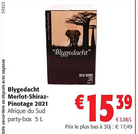 blygedacht merlot-shiraz-pinotage 2021 afrique du sud