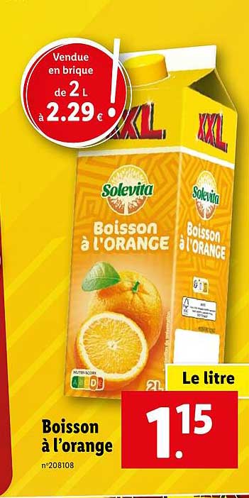boisson à l'orange solevita