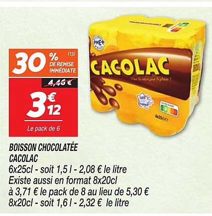 Boisson Chocolatée Cacolac