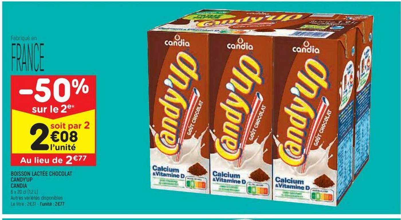 boisson lactée chocolat candy'up candia