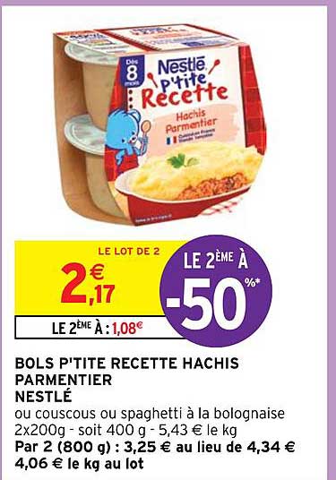 bols p'tite recette hachis parmentier nestlé