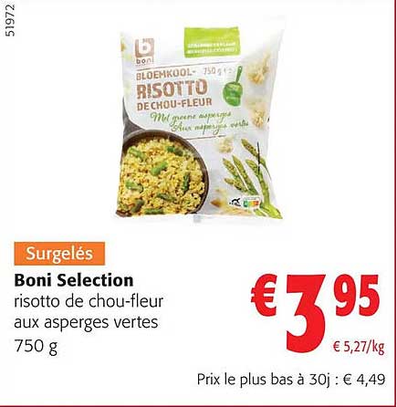 boni selection risotto de chou-fleur aux asperges vertes