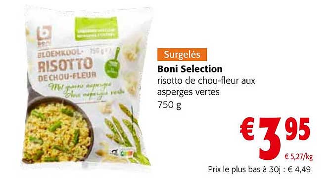 boni selection risotto de chou-fleur aux asperges vertes