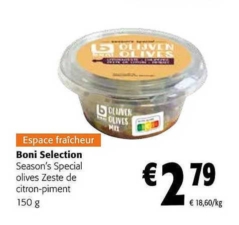 Boni Selection Season's Special Olives Zeste De Citron-piment