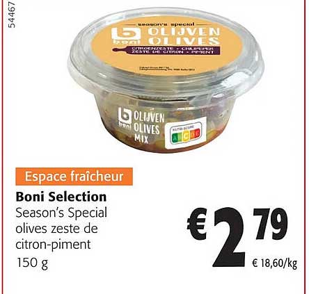 boni selection season's special olives zeste de citron-piment