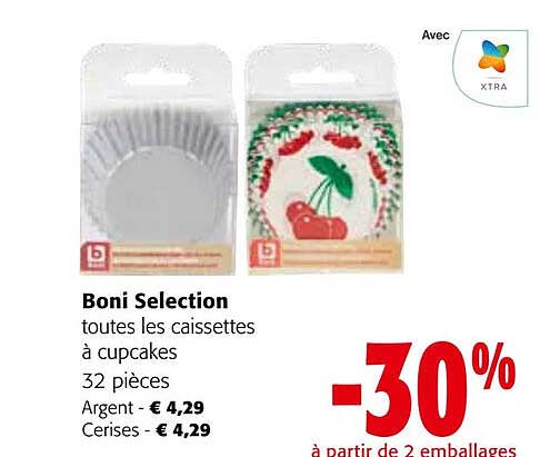 boni selection toutes les caissettes à cupcakes