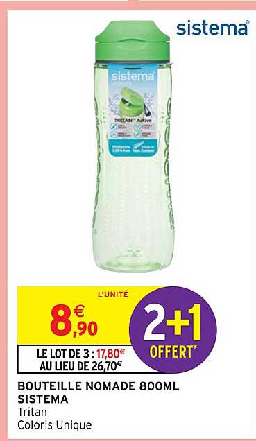 bouteille nomade 800ml sistema