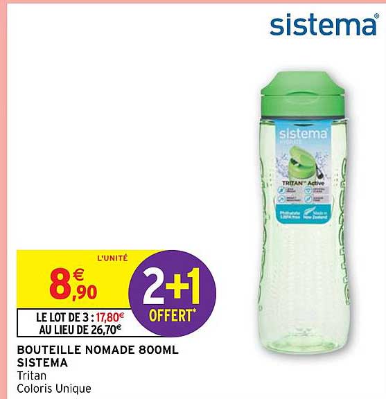 bouteille nomade 800ml sistema