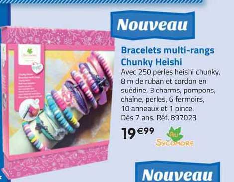 braclets multi-rangs chunky heishi