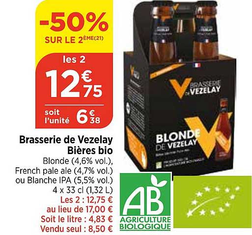 brasserie de vezelay bières bio
