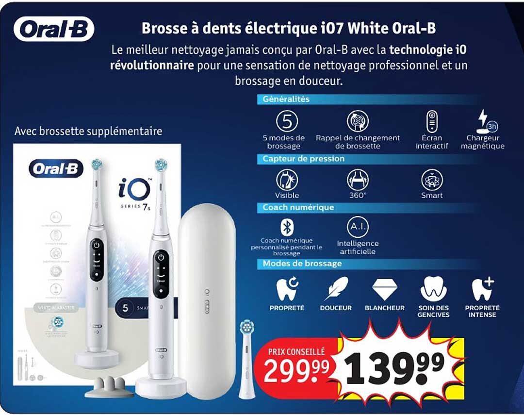brosse à dent électrique iO7 white oral-b
