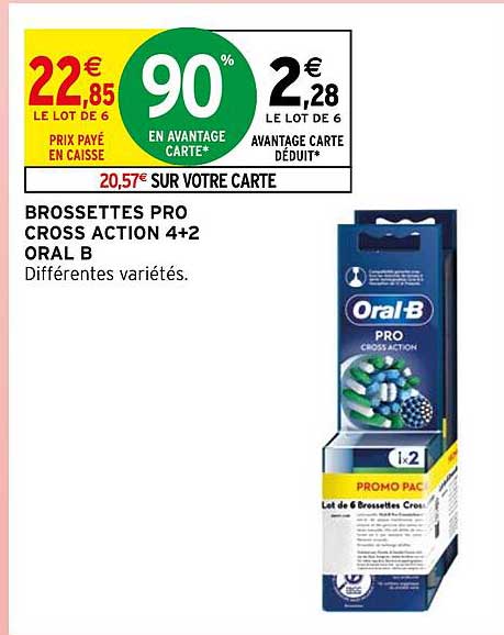 brossettes pro cross action 4+2 oral b