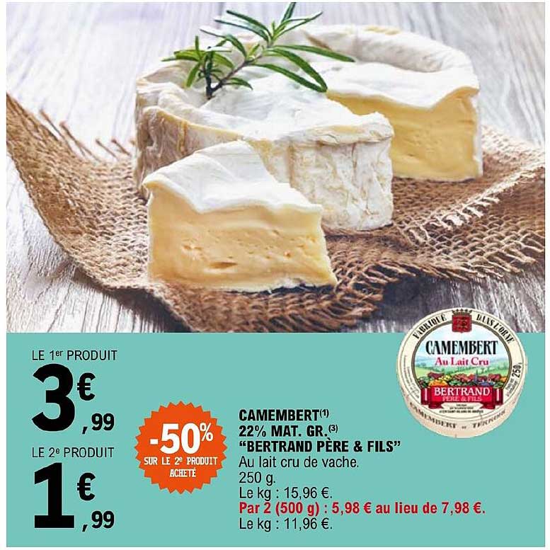 camembert 22% mat.gr. "bertrand père & fils"