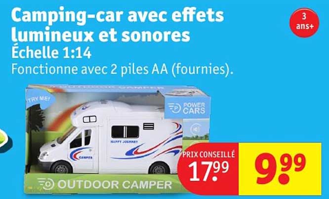 camping-car avec effets lumineux et sonores