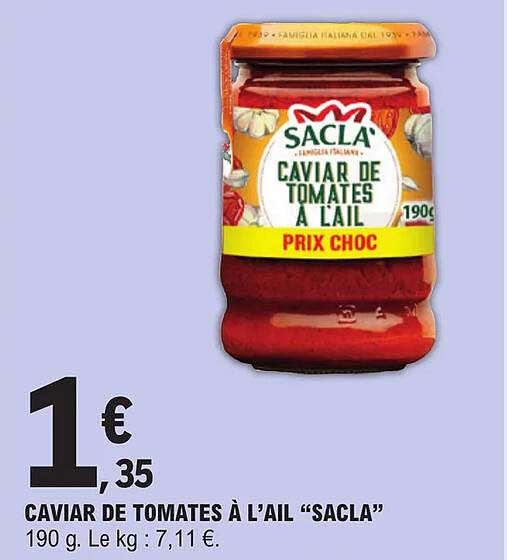 caviar de tomates à l'ail "sacla"