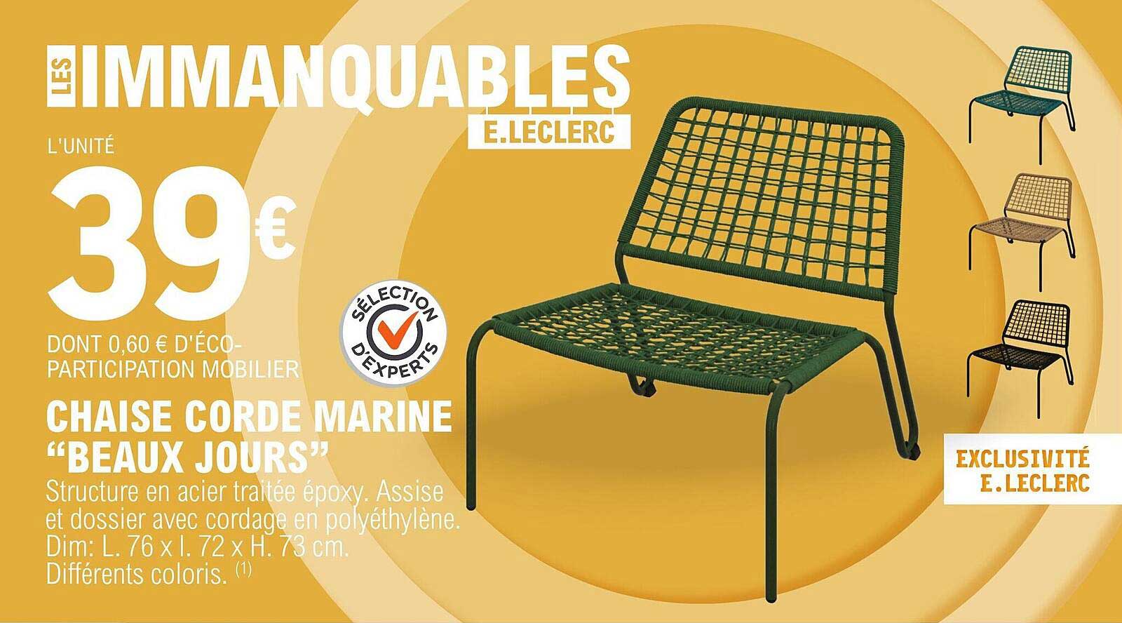 chaise corde marine "beaux jours"