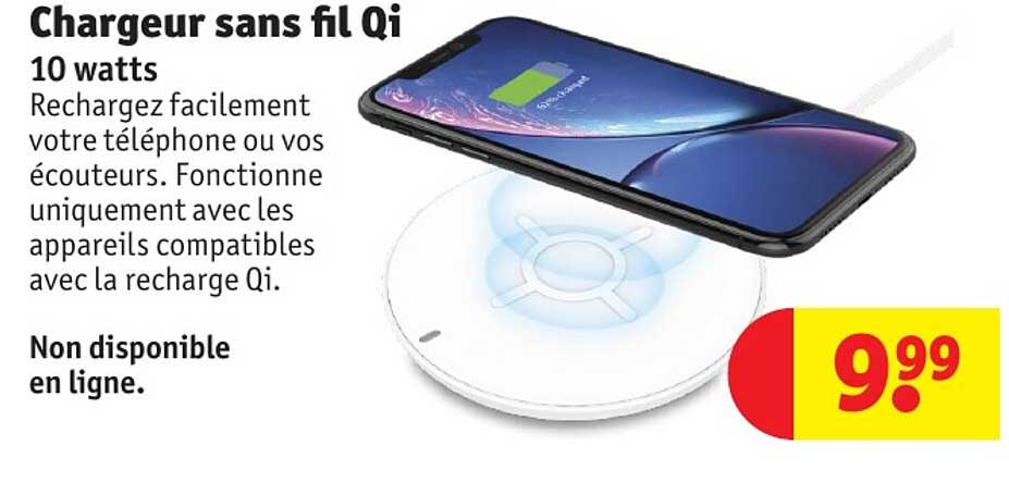 chargeur sans fil qi 10 watts