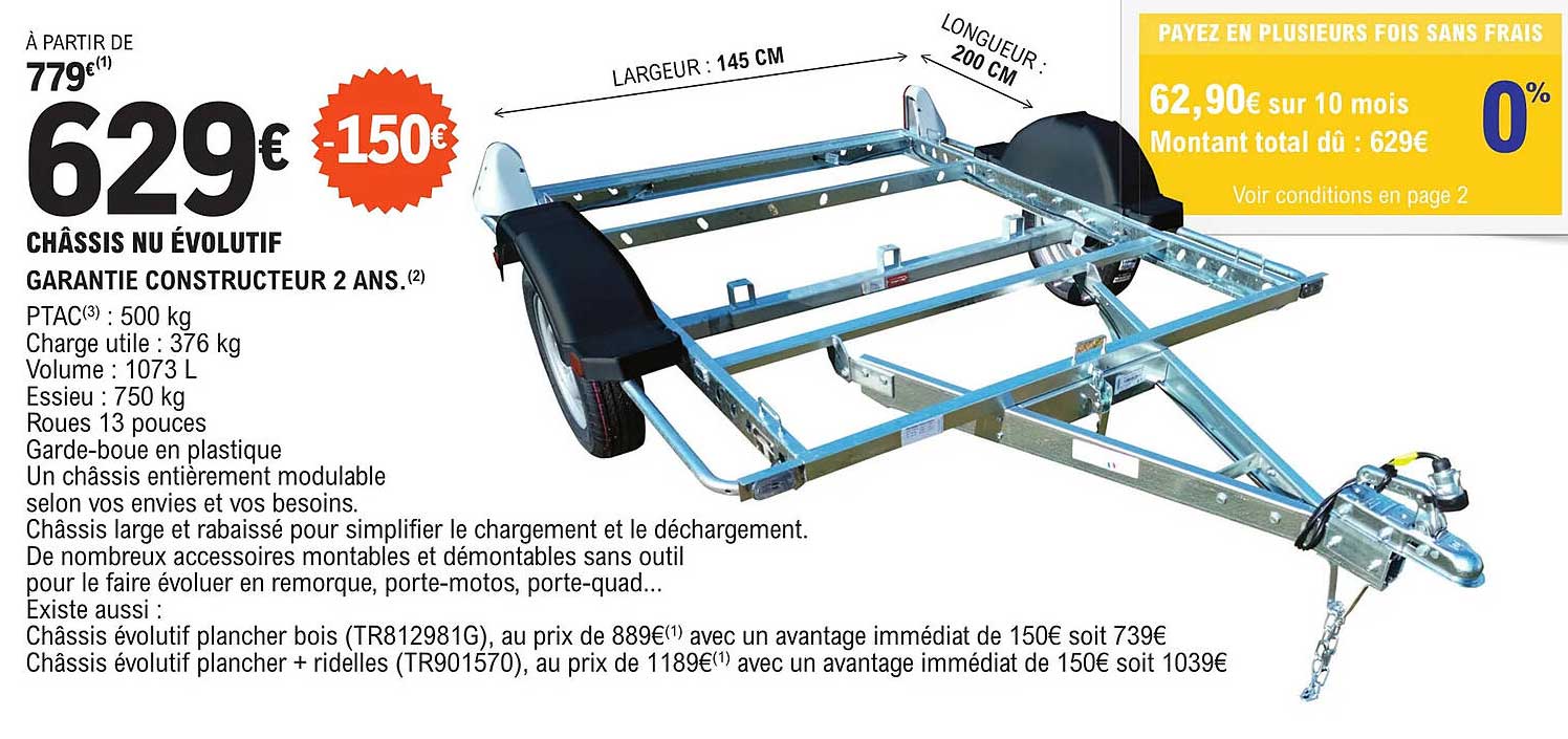 châssis nu évolutif