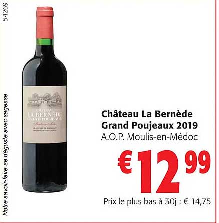 château la bernède grand poujeux 2019 a.o.p. moulis-en-médoc