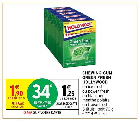 chewing-gum green fresh hollywood