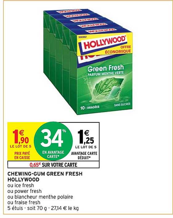 chewing-gum green fresh hollywood