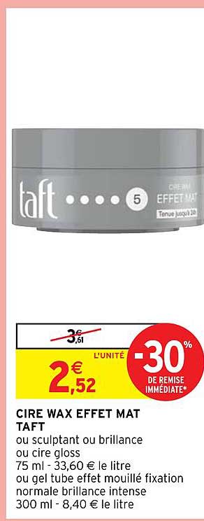 cire wax effet mat taft