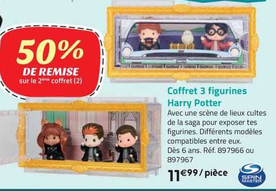 coffret 3 figurines harry potter spin master