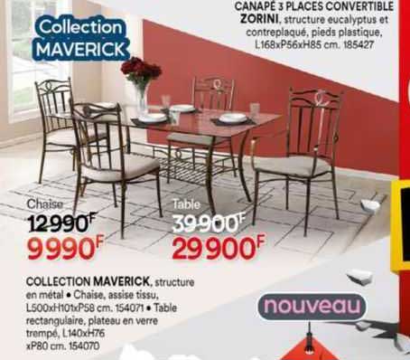 collection maverick, canapé 3 places convertible zorini