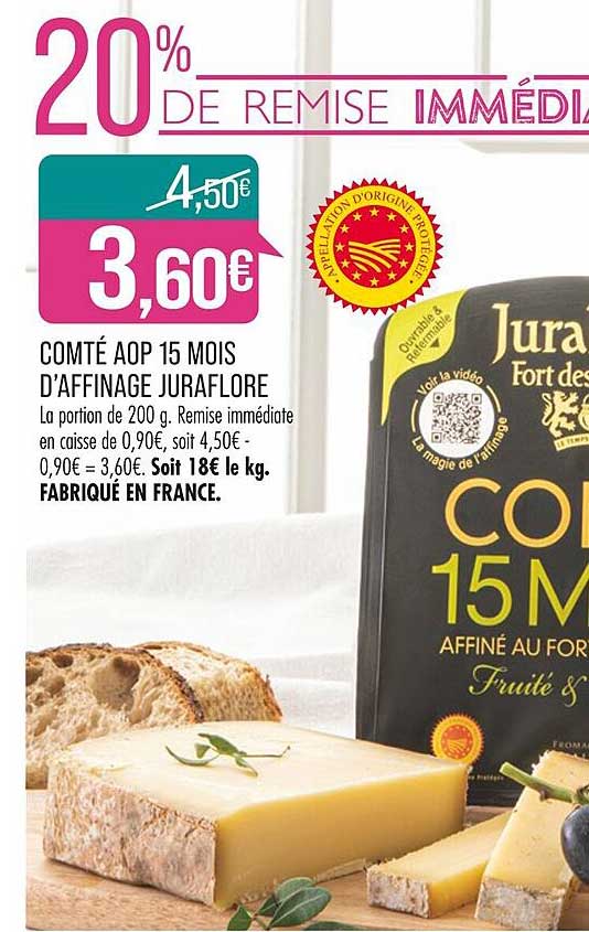 Comté Aop 15 Mois D'affinage Juraflore