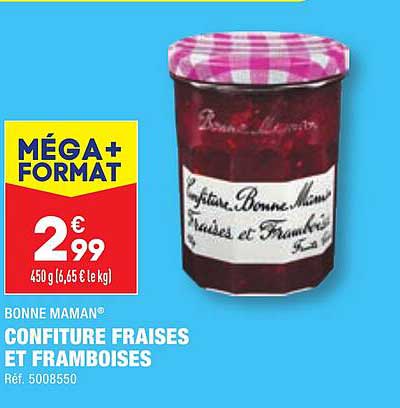 confiture fraises et framboises bonne maman