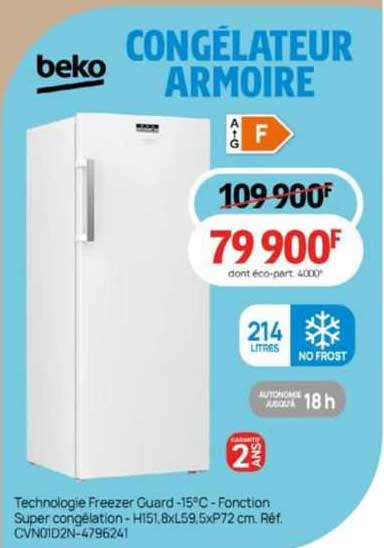 congélateur armoire beko