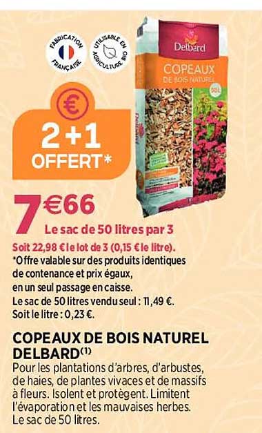 copeaux de bois naturel delbard