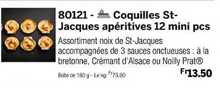 coquilles st-jacques apéritives 12 mini pcs