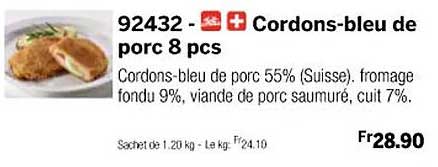 cordons-bleu de porc 8 pcs