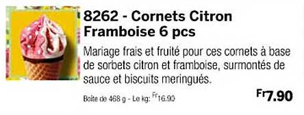 cornets citrons framboise 6 pcs