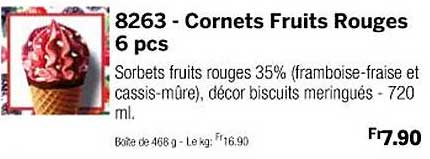 cornets fruits rouges 6 pcs