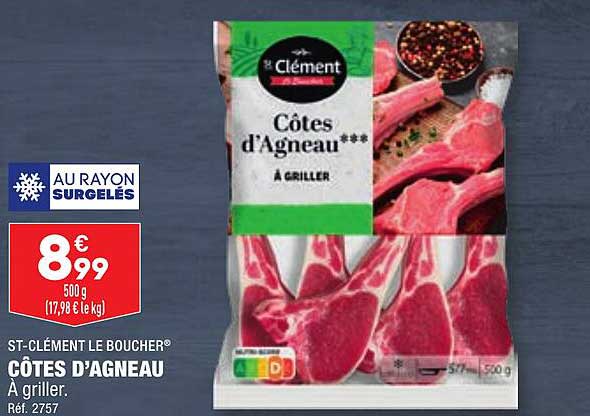 côtes d'agneau st-clément le boucher