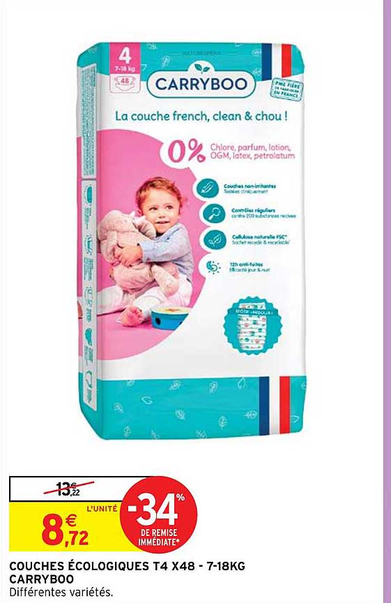 couches écologiques t4 x48 - 7-18 kg carryboo