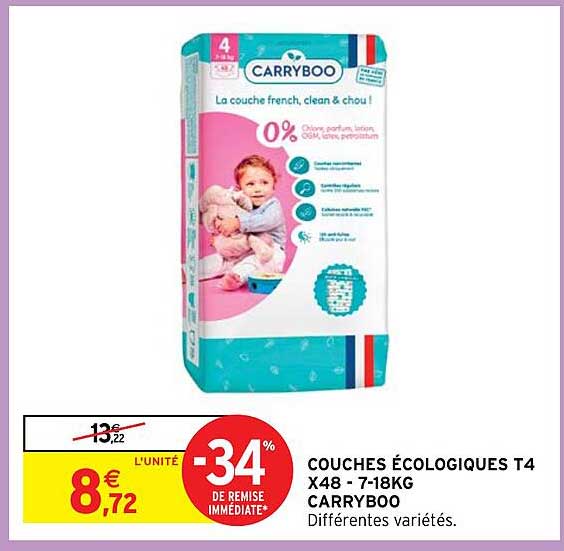 couches écologiques t4 x48 - 7-18kg carryboo