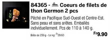 cœurs de filets de thon germon 2 pcs