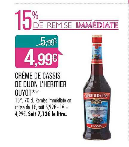 Crème De Cassis De Dijon L'héritier Guyot