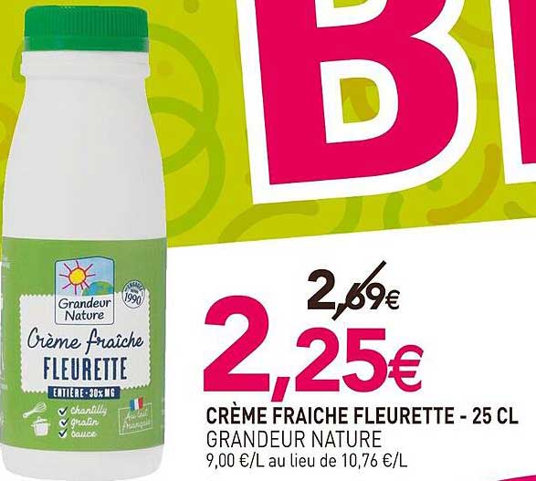 crème fraiche fleurette grandeur nature