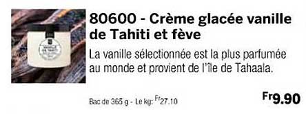 crème glacée vanille de tahiti et fève