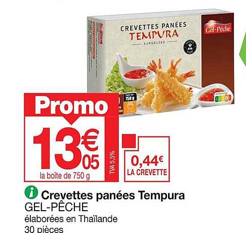 crevettes panées tempura gel-pêche