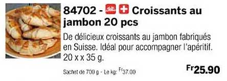 croissants au jambon 20 pcs