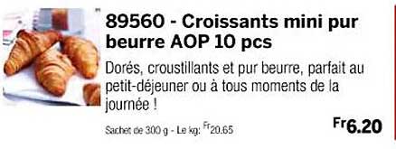 croissants mini pur beurre aop 10 pcs