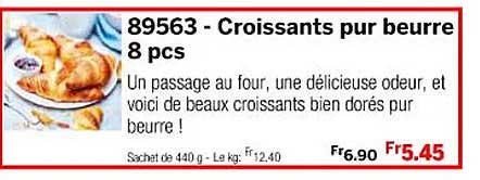 croissants pur beurre 8 pcs